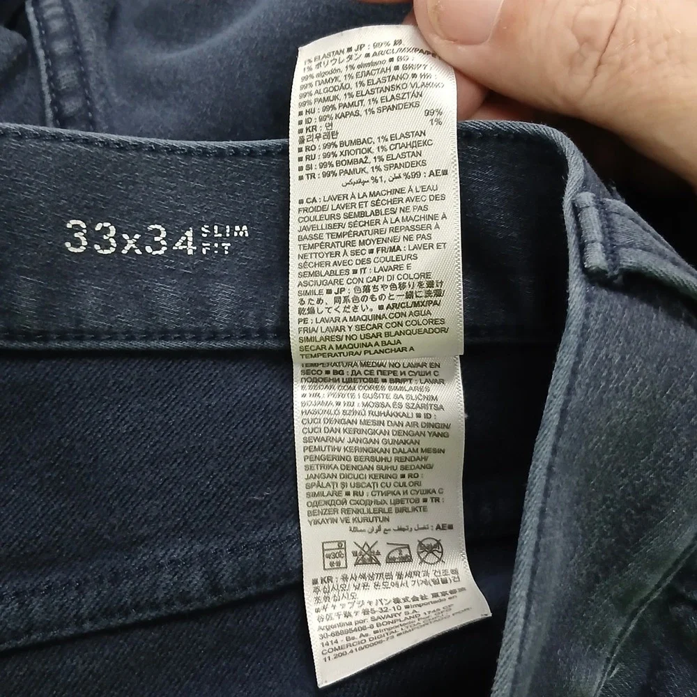 Banana Republic‎ Traveler Pants Men 33 Slim Fit Blue Jeans Wash 33x34